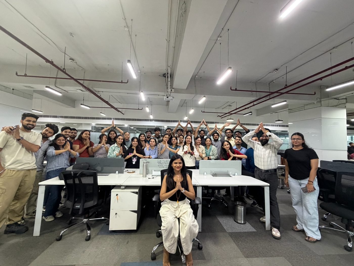 Team yoga & wellness session at the office